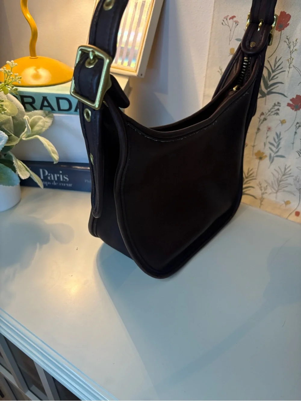 Vintage Coach 9950 Janice Legacy Shoulder Bag | Dark Brown